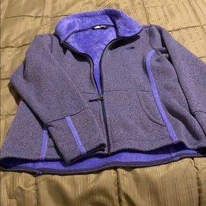 North Face purple zip up